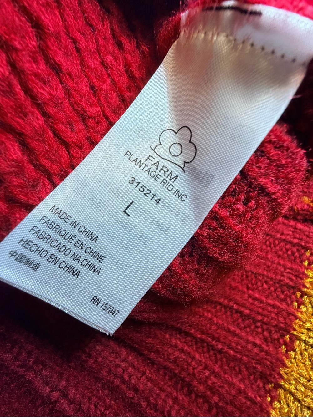 FARM Rio Multicolor Ribbed Turtleneck Sweater - Red, Pink & Yellow - Picture 4 of 6